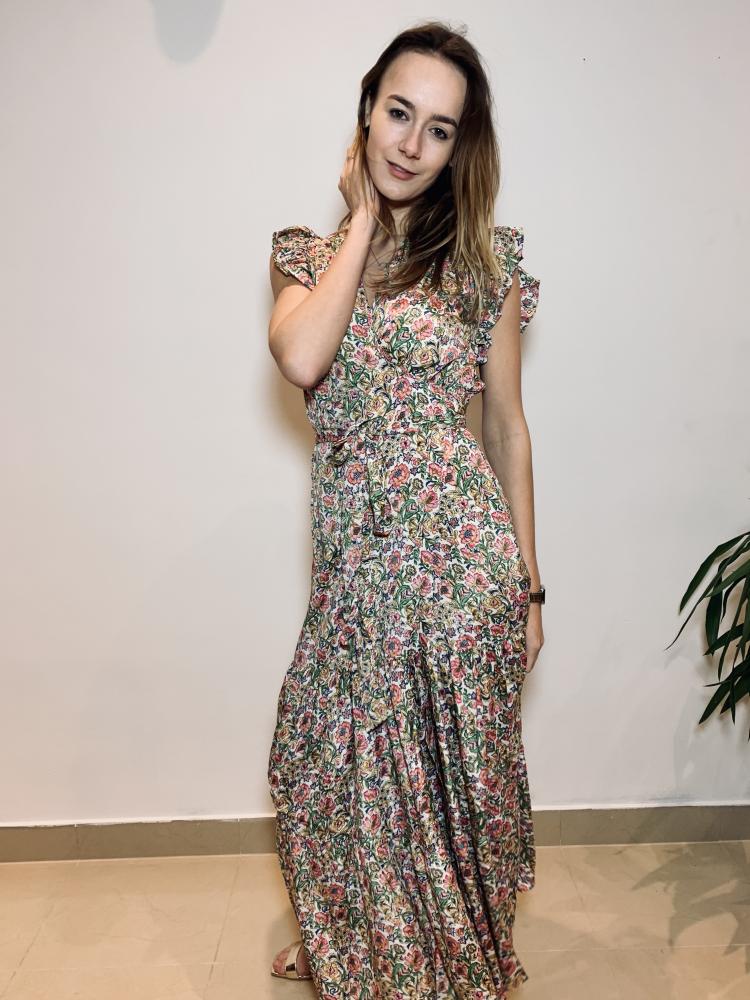 Robes Robe longue cache-coeur LAUREN motifs fleurs
