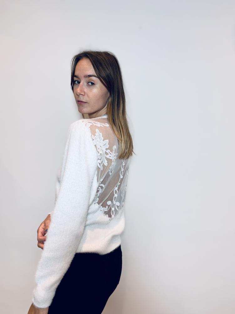 Pull Pull Daina dos transparent blanc