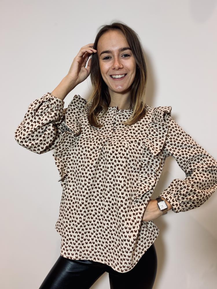 Blouses Blouse Milan à volants beige