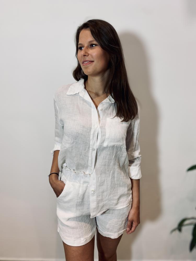 Acheter en ligne Jupes & Shorts Short Josephine en lin blanc Jupes & Shorts Short Josephine en lin blanc