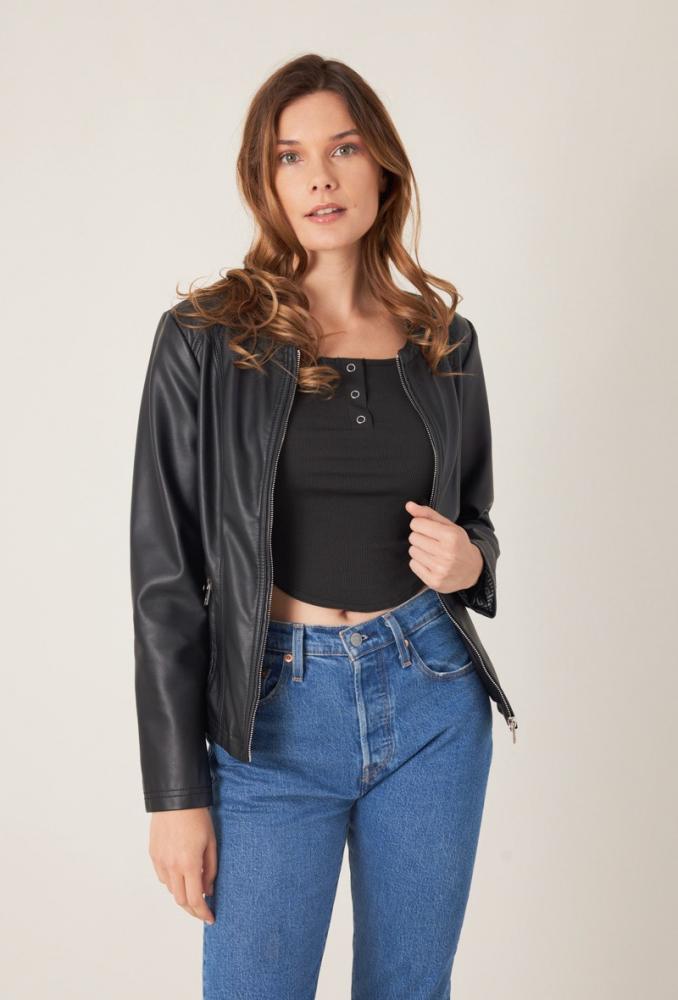 Veste Veste simili cuir Valentine noire