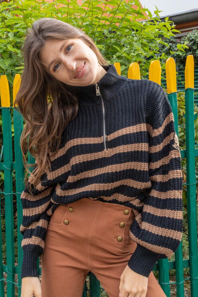 Pull Pull Maurane noir camel