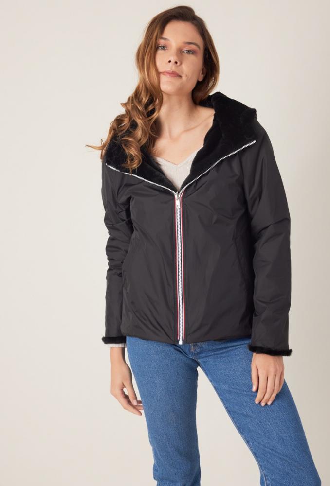 Parka Parka réversible Lélia fausse fourrure noir