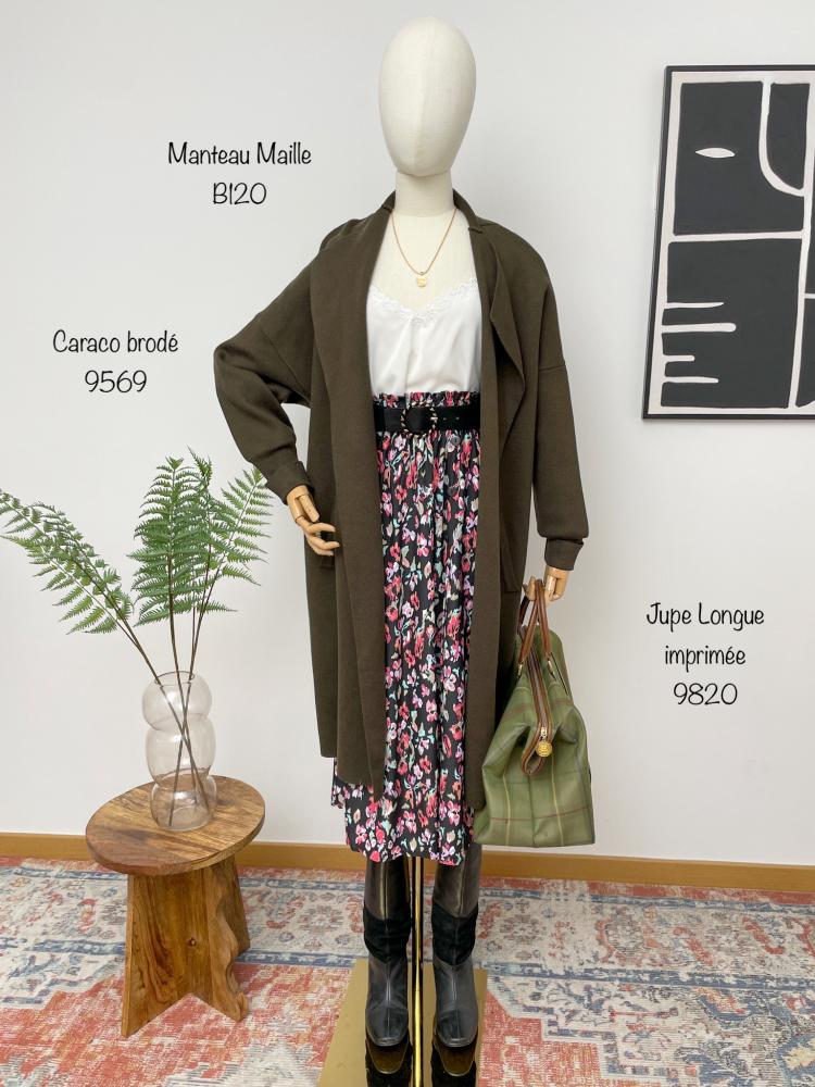 Gilets Manteau Yuna maille kaki