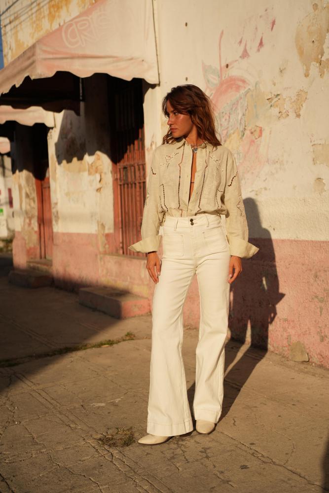 Acheter en ligne Jeans & Pantalons Jean Elena blanc Jeans & Pantalons Jean Elena blanc