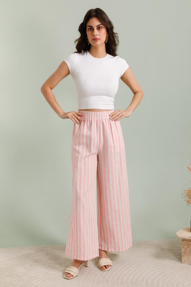 Jeans & Pantalons Pantalon Nila à rayures rose
