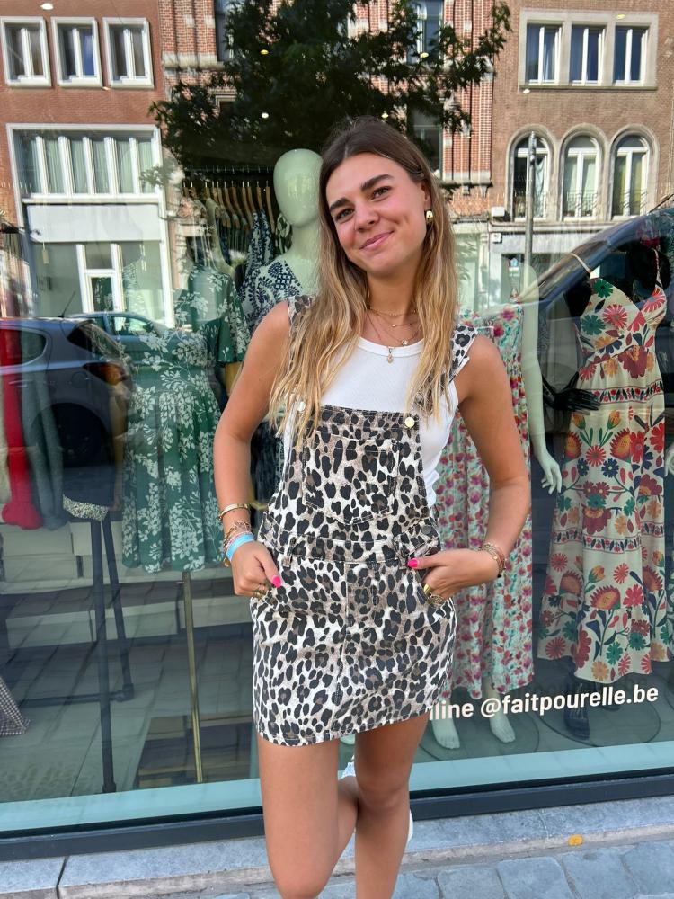 Robes Robe salopette SEVA à imprimé léopard