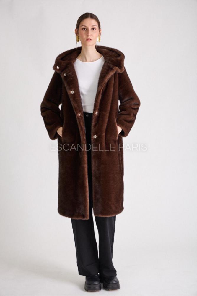 Manteau Manteau Annalie fourrure choco