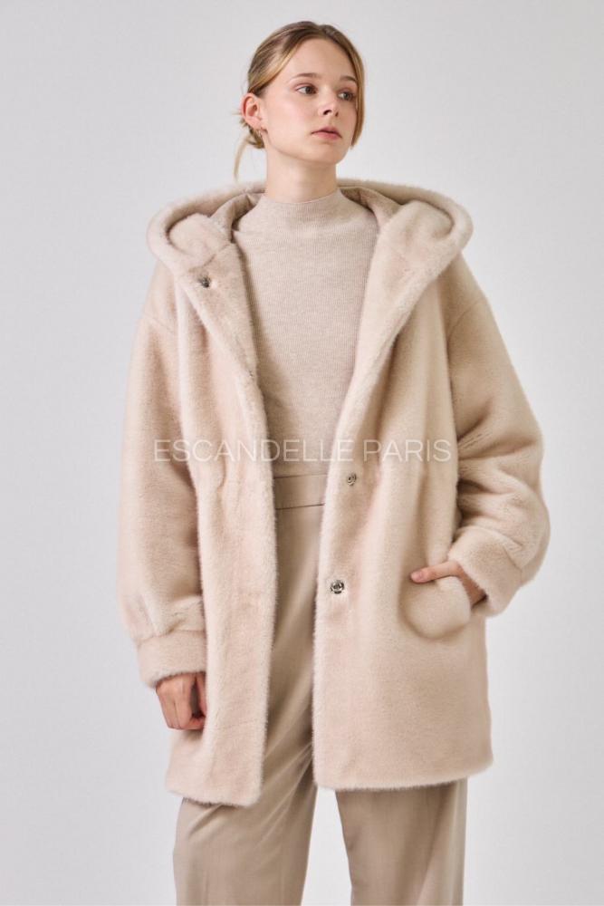 Manteau Manteau Elsie fourrure écru