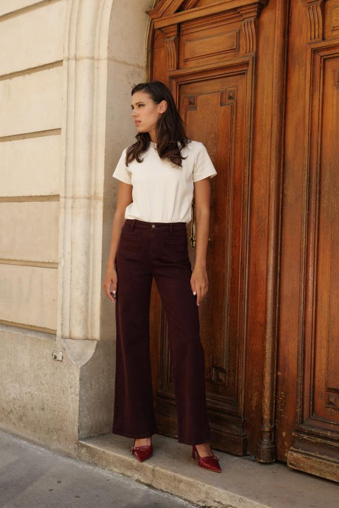 Jeans & Pantalons Jean Bram bordeaux