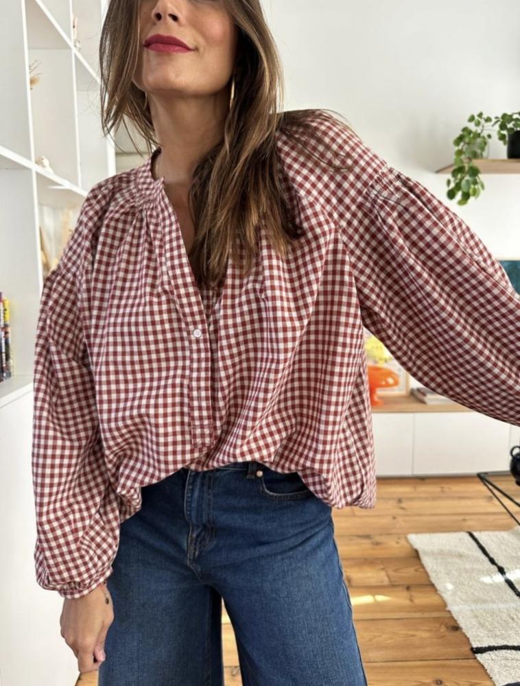 Blouses Blouse Geni Vichy bordeaux
