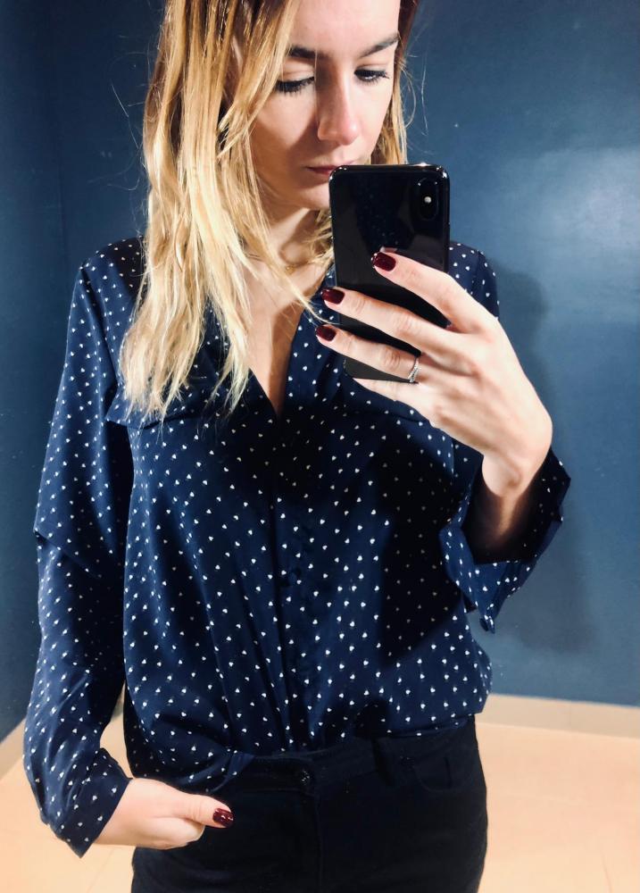 Chemises Chemisier Lylia bleu marine