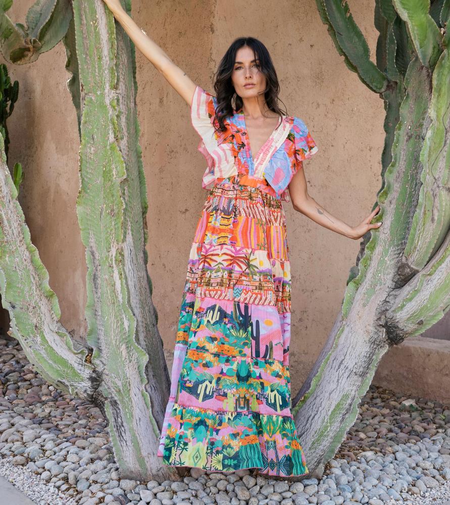 Robes ROBE LONGUE DÉCOLLETÉ V FRONCÉ KYANI