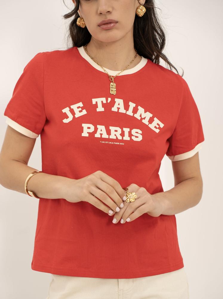 Tops Top “ Je t’aime Paris ” rouge