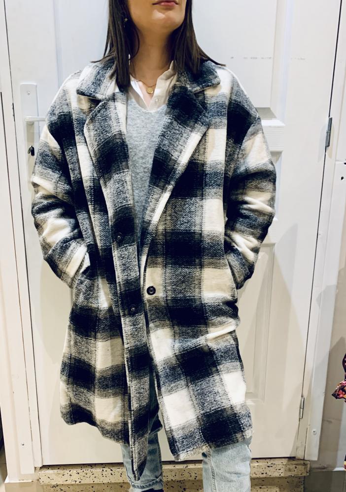 Manteau Manteau Suzanne noir et blanc